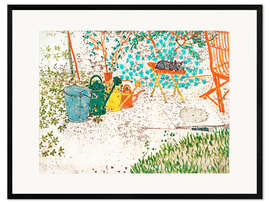 Impression artistique encadrée Scène de jardin