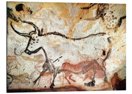 Aluminium print Bull, Lascaux cave