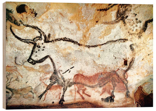 Wood print Bull, Lascaux cave