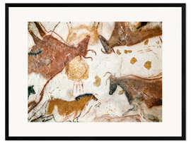 Impression artistique encadrée Cave painting of a dun horse at Lascaux