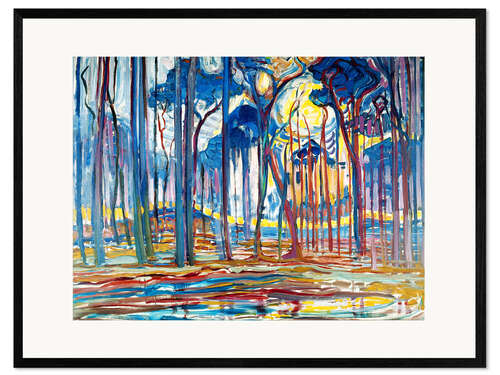 Gerahmter Kunstdruck Waldlandschaft bei Oele
