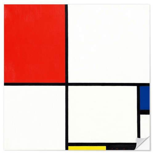 Autocolante decorativo Composition with red, blue and yellow