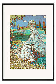 Gerahmter Kunstdruck Russische Schöne in Landschaft