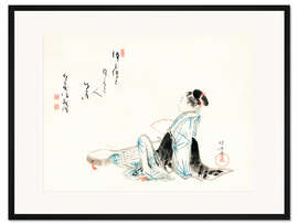 Gerahmter Kunstdruck Schönheit wartet auf ihren Liebhaber (Japanisch)