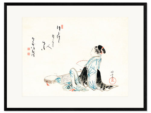 Framed art print Beauty is waiting for her lover (Japanese)