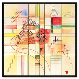 Gerahmter Kunstdruck Variierte Rechtecke