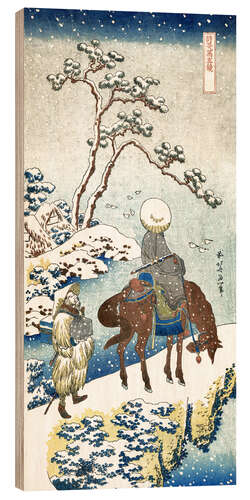 Trätavla Poet travelling in the snow
