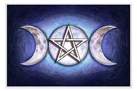 Poster Moon Pentagram - Triple Moon