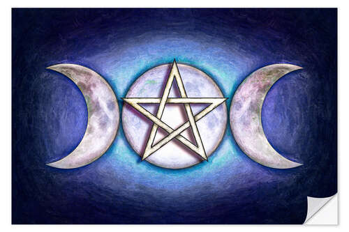 Sisustustarra Moon Pentagram - Triple Moon