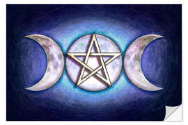 Wandsticker Mondpentagramm - Dreifacher Mond