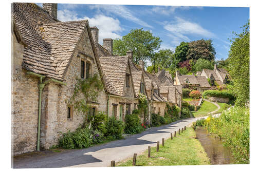 Akrylglastavla Arlington Row in Bibury, Cotswolds, Gloucestershire (England)