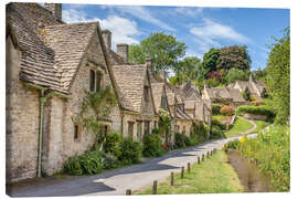 Canvas print Arlington Row in Bibury, Cotswolds, Gloucestershire (England)