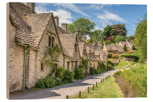 Tableau en bois Arlington Row in Bibury, Cotswolds, Gloucestershire (England)