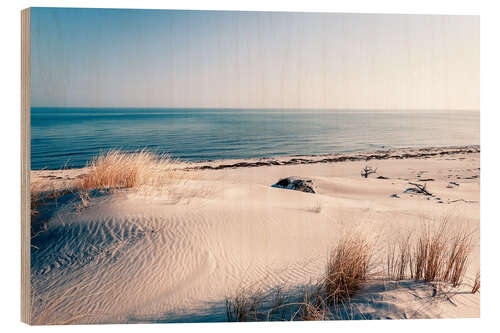 Wood print Sand dunes and the ccean