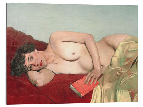 Stampa su alluminio Reclining Nude with Book