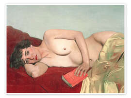 Wall print  Reclining Nude with Book - Félix Édouard Vallotton