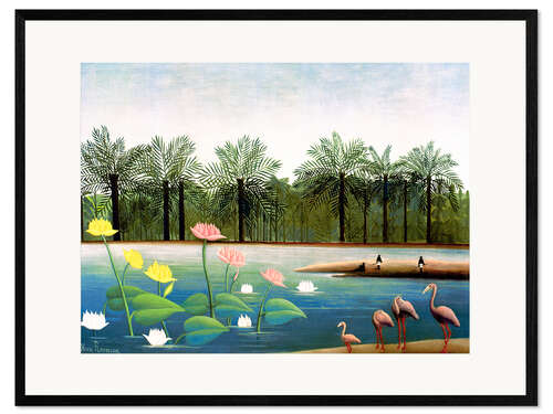 Kehystetty taidepainatus The flamingos