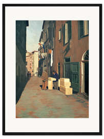 Gerahmter Kunstdruck Alte Straße in Nizza