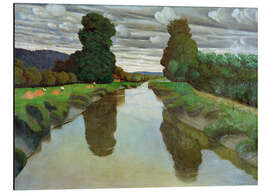 Magnettafel Der Fluß Risle bei Berville