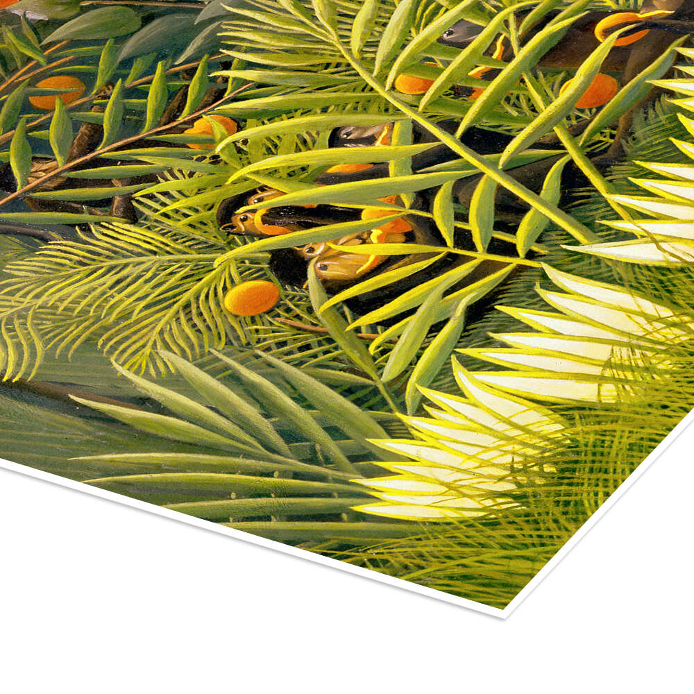 Exotic Landscape with Monkeys and a Parrot print by Henri Rousseau