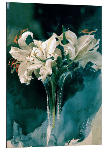 Aluminium print White Lilies