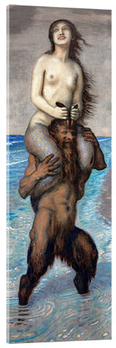 Akrylbillede Faun and Mermaid