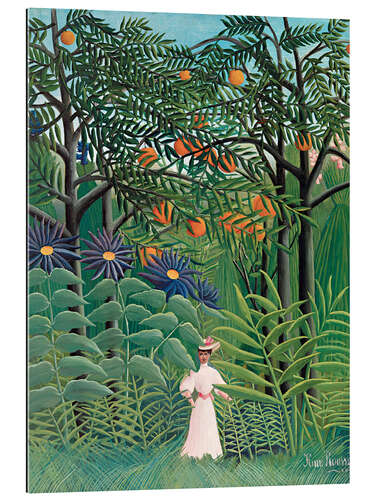 Galleritryk Woman Walking in an Exotic Forest