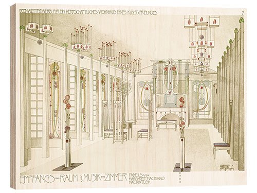 Quadro de madeira Receção e sala de música (alemão)