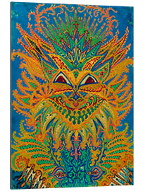 Aluminium print Kaleidoscope Cats: Cats pattern on blue