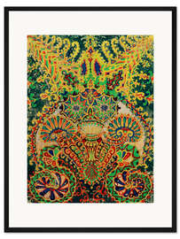 Gerahmter Kunstdruck Kaleidoskop-Katzen: Tierkopfmuster