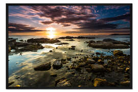 Gerahmter Kunstdruck Sonnenaufgang Malawi See Afrika