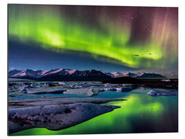 Alubild Island: Polarlichter am Jökulsarlon