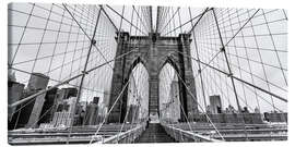 Stampa su tela  NYC: Brooklyn Bridge (monochrome) - Sascha Kilmer