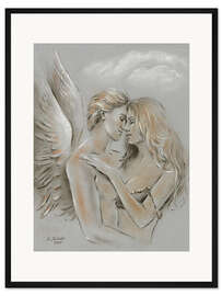 Gerahmter Kunstdruck Engel auf Erden