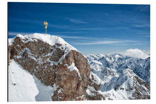 Aluminium print Snowy peak of the Zugspitze