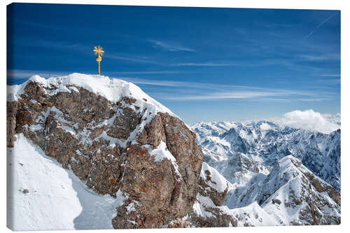 Canvas-taulu Snowy peak of the Zugspitze