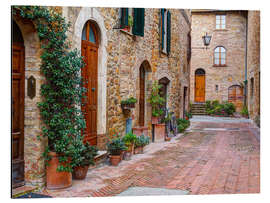 Alubild Malerische Gasse in Pienza