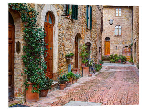 Galleritryck Picturesque alley in Pienza