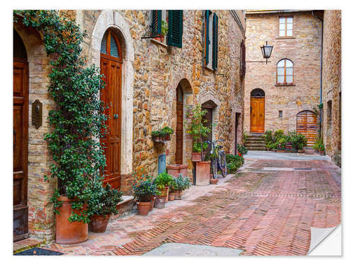 Naklejka na ścianę Picturesque alley in Pienza