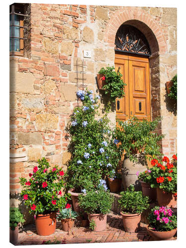 Canvas print House entrance in Monticchiello