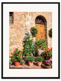 Gerahmter Kunstdruck Hauseingang in Monticchiello