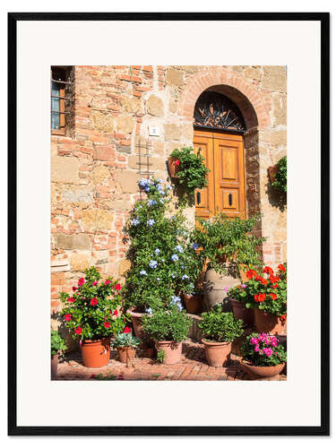 Kunsttryk i ramme House entrance in Monticchiello