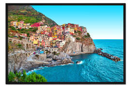 Gerahmter Kunstdruck Manarola (Riomaggiore, Cinque Terre, Ligurien, Italien)