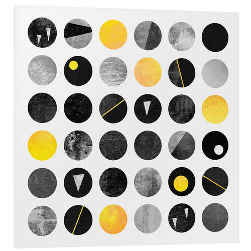 Foam board print Black and yellow dots