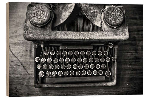 Cuadro de madera Maquina de escribir vintage