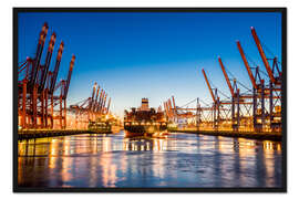 Gerahmter Kunstdruck Containerhafen, Hamburg I