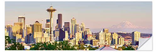 Selvklebende plakat Seattle Skyline II