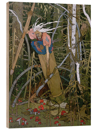Tableau en bois Baba Yaga