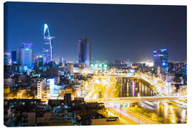 Canvas print Ho Chi Minh city ( Saigon ) skyline at night, Vietnam