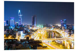 Foam board print Ho Chi Minh city ( Saigon ) skyline at night, Vietnam